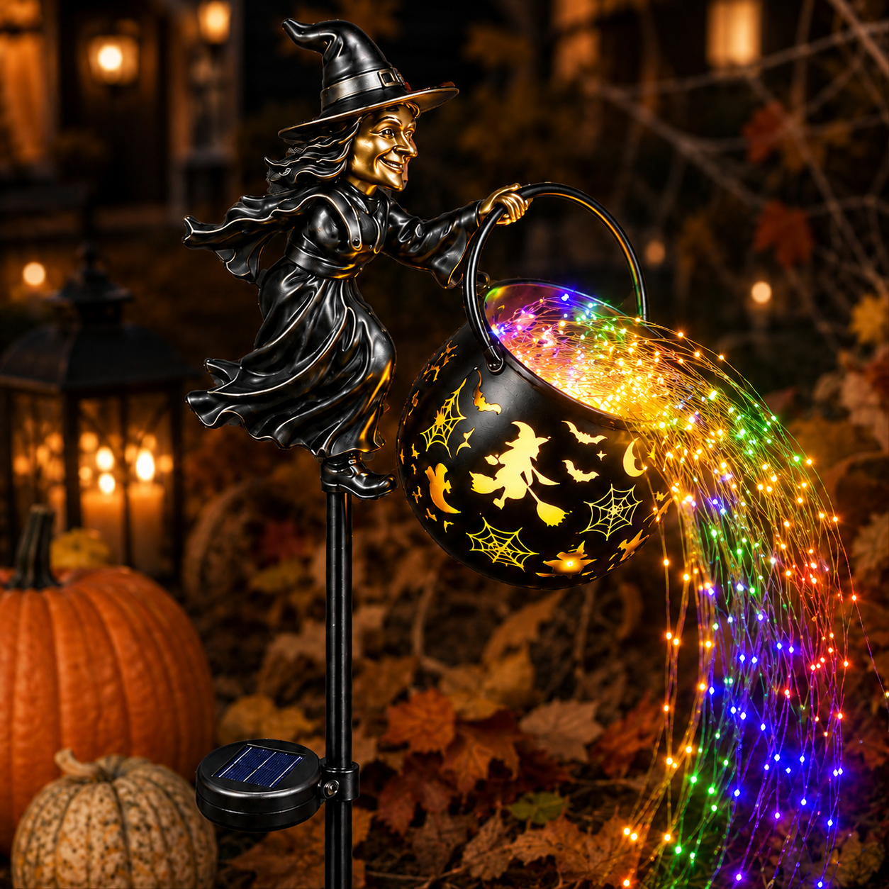 HauntGlow™ Solar Witch Cauldron Garden Light