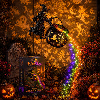 HauntGlow™ Solar Witch Cauldron Garden Light